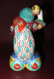 Vintage 6" Tall Japanese Style Hand Painted Buddha Figure on Barrels w/ Mallet