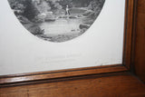 Framed W. Wellsford Engraving Print - "The Stepping Stones" St. Georges River ME