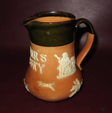 Antique Royal Doulton Dewars Whisky Pottery Jug w/ Hunting Scenes #5895 c. 1920